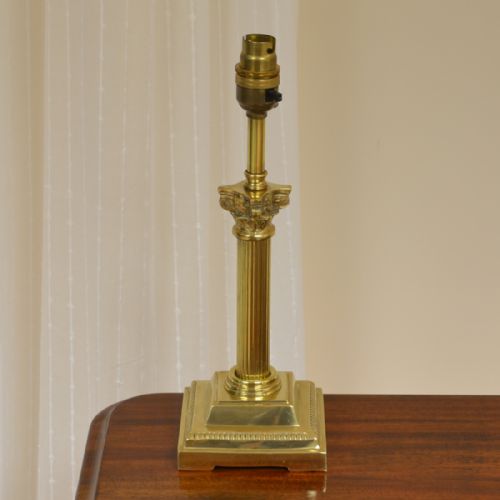 
Small Vintage Corinthian Column Brass Lamp

