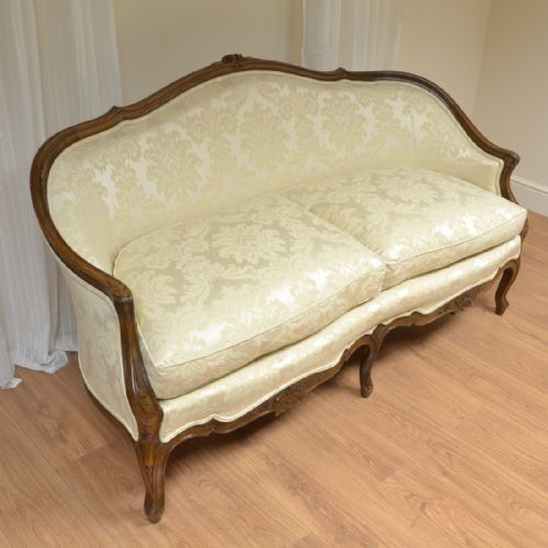 fig 1. Stunning Quality Victorian Oak Upholstered Antique Settee
