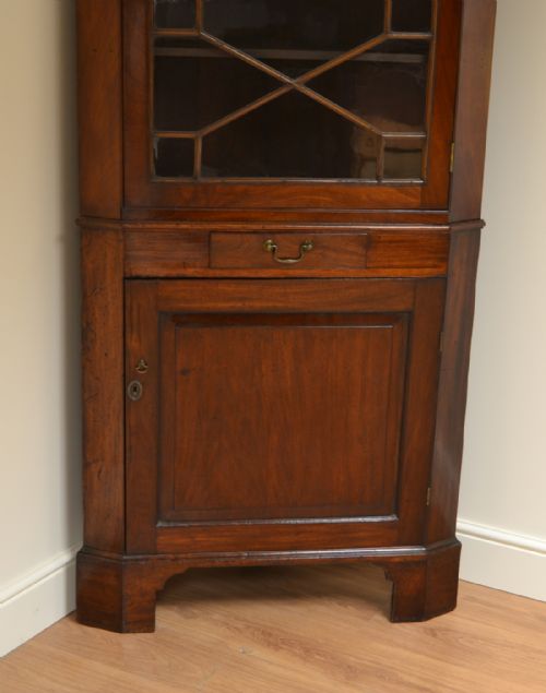 fig 1. Georgian Mahogany Antique Floor Standing Corner Cabinet