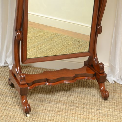 fig 1. Fine Quality Victorian Mahogany Antique Cheval Mirror