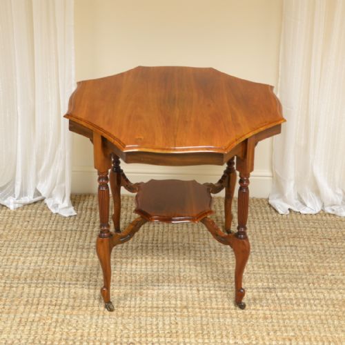 Spectacular Quality Edwardian Walnut Antique Centre Table / Occasional Table