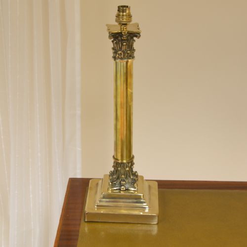 Large Solid Vintage Brass Lamp Base