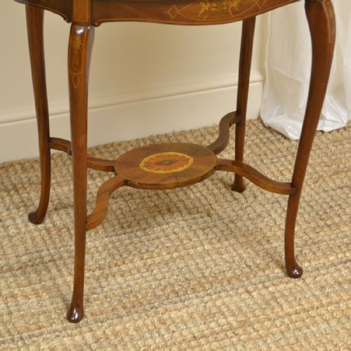 fig 1. Unusual Inlaid Edwardian Mahogany Tray Topped Occasional Table