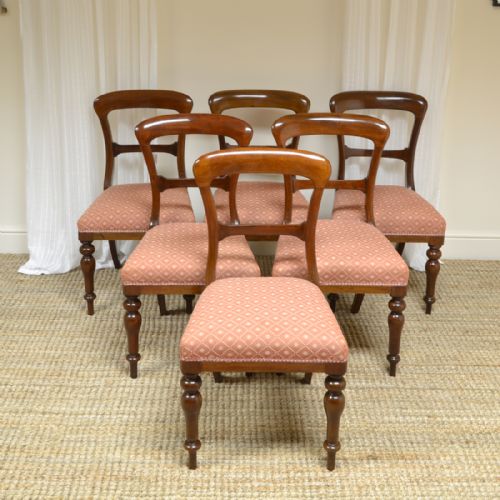 Fine Quality Set of Six Victorian Mahogany Antique Dining Chairs