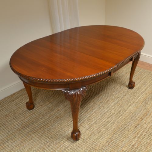 
Edwardian Walnut Antique Wind Out Extending Dining Table
