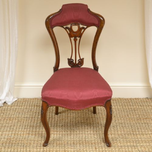 fig 1. Unusual Set of Six Victorian Walnut Art Nouveau Dining Chairs