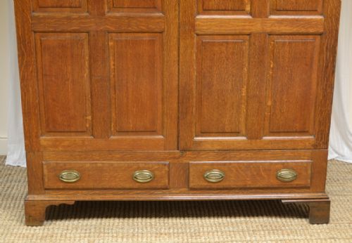 fig 1. Large Country House Georgian Oak Antique Wardrobe