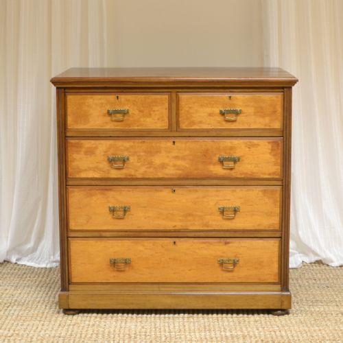 
Victorian Satin Walnut James Shoolbred Antique Victorian Chest of Drawers
