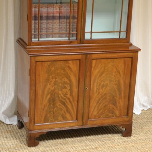 fig 1. Small Glazed Edwardian Mahogany Antique Bookcase