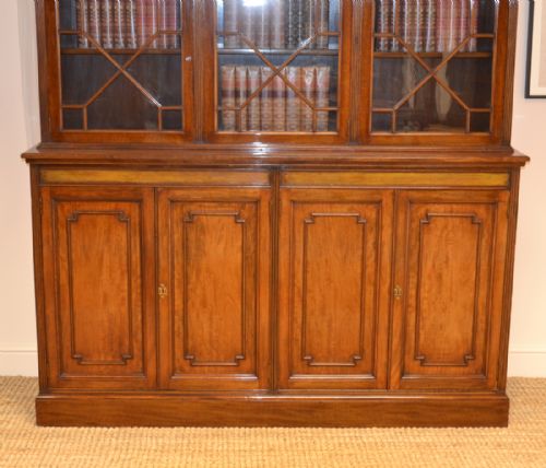 fig 1. Spectacular S & H Jewell Large Victorian Mahogany Antique Library Bookcase