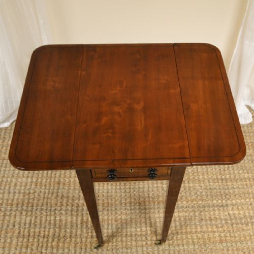 fig 1. Unique Small Regency Mahogany Antique Baby Pembroke Table