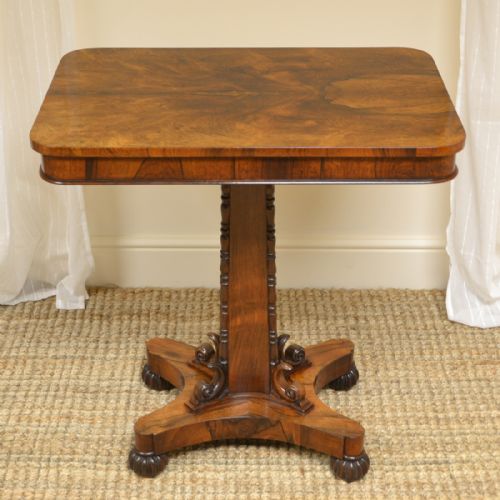 Rare Decorative Victorian Rosewood Antique Pedestal Side Table