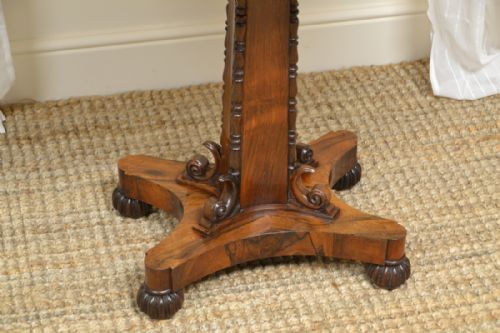 fig 1. Rare Decorative Victorian Rosewood Antique Pedestal Side Table 