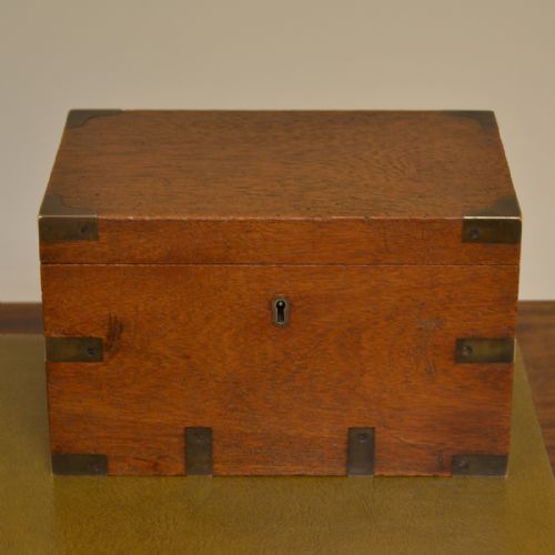 Small Victorian Teak Campaign Box