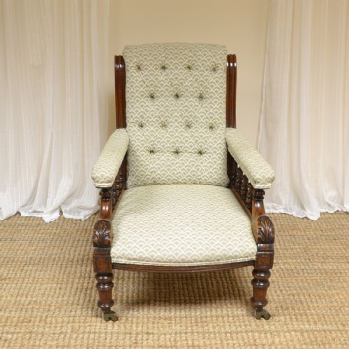 fig 1. Unusual Victorian Antique Library Armchair