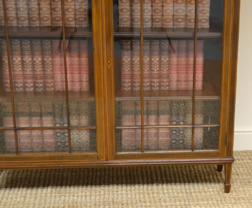 fig 1. Spectacular Edwardian Inlaid Mahogany Antique Bookcase