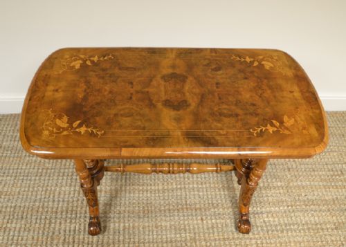 fig 1. Beautiful Inlaid Walnut Antique Victorian Side Table