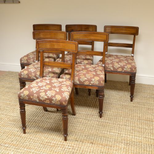 fig 1. Set of Six Georgian Mahogany Antique Dining Chairs