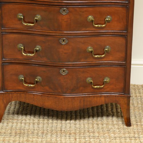 fig 1. Small Edwardian Mahogany Serpentine Antique Chest of Drawers