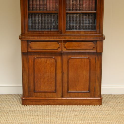 fig 1. Victorian Figured Mahogany Antique Bookcase