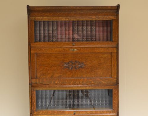 fig 1. Tall Oak Barristers Stacking Bookcase