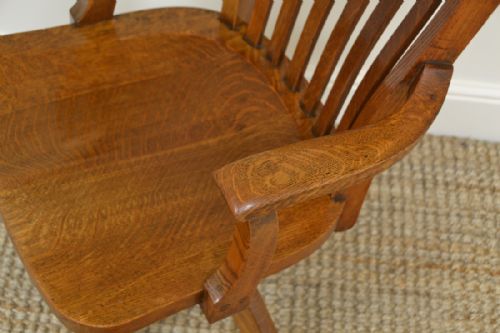 fig 1. Edwardian Oak Antique Swivel Office Chair