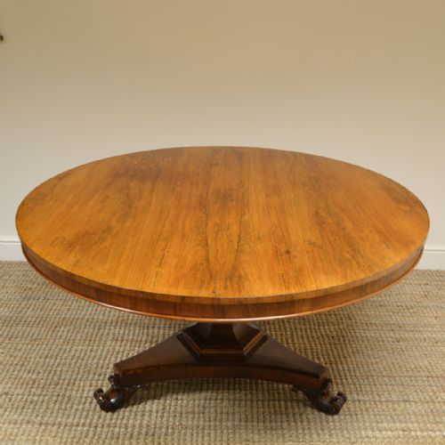 Large Circular Rosewood Antique Dining Table