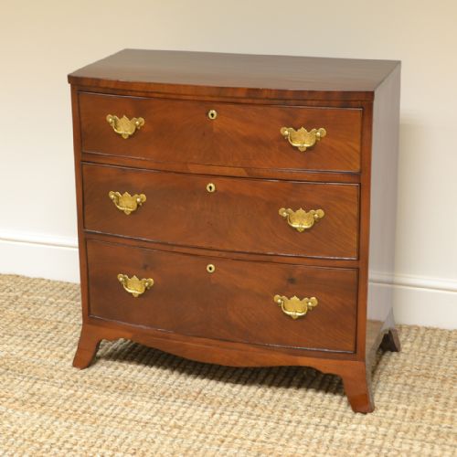 Small Bow Fronted Regency Antique Chest of Drawers