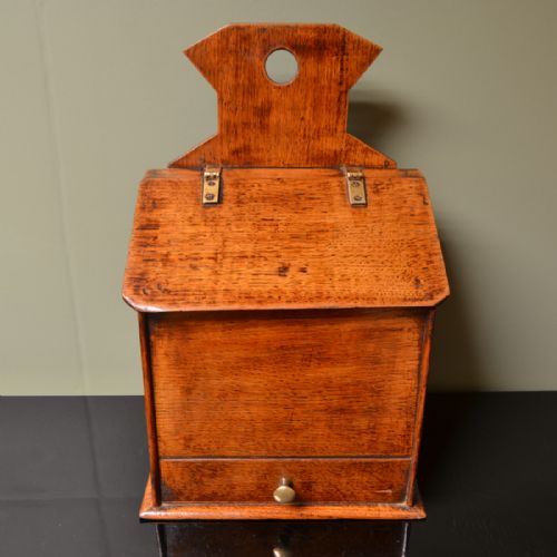 Edwardian Oak Antique Salt Box