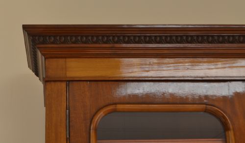 fig 1. Small Slim Victorian Mahogany Antique Bookcase