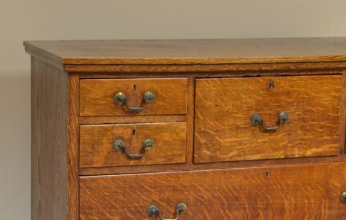 fig 1. Large Victorian Oak Antique Chest of Drawers