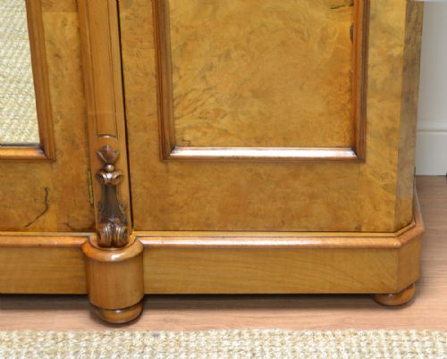 fig 1. Burr Walnut Victorian Antique Triple Wardrobe