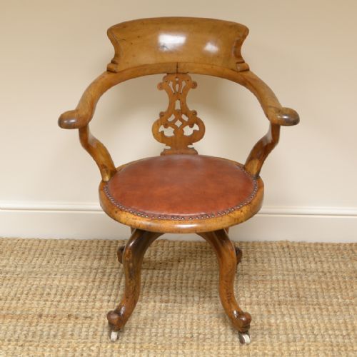 Country House Victorian Swivel Antique Desk Chair