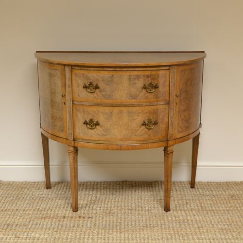 Unusual Demi Lune Shoolbred Antique Side Cabinet