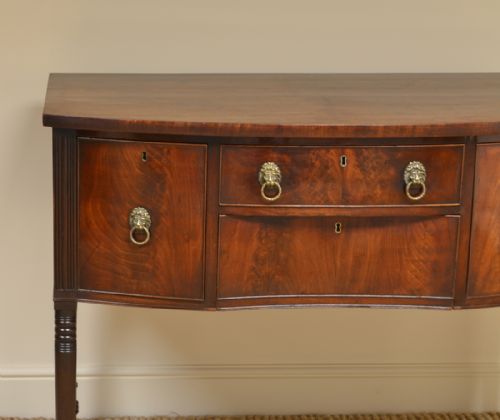 fig 1. Bow Fronted Regency Mahogany Antique Sideboard