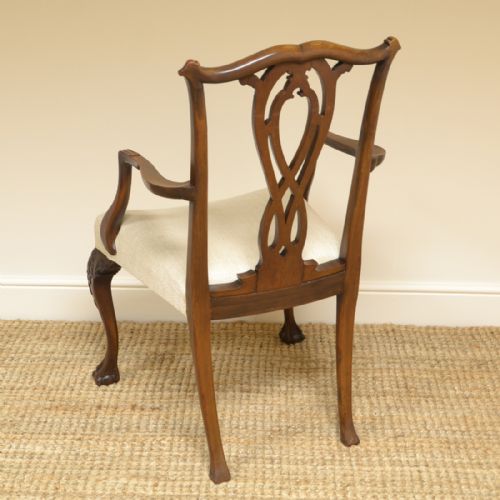 fig 1. Pair of Chippendale Design Antique Carver Armchairs