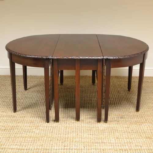 fig 1. Large Georgian Mahogany D End Antique Dining Table