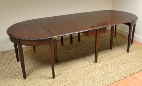 fig 2. Large Georgian Mahogany D End Antique Dining Table