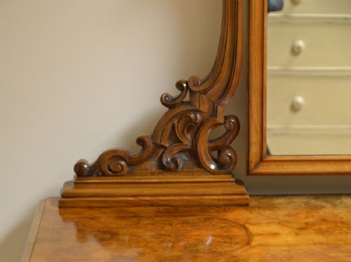 fig 2. Spectacular Burr Walnut Victorian Antique Dressing Table