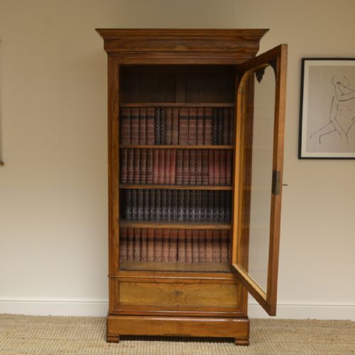 fig 1. Figured Walnut Antique Glazed Bookcase