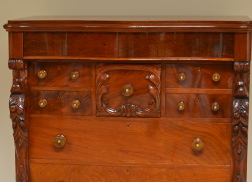 fig 1. Large Victorian Mahogany Tall Scottish Antique Chest of Drawers