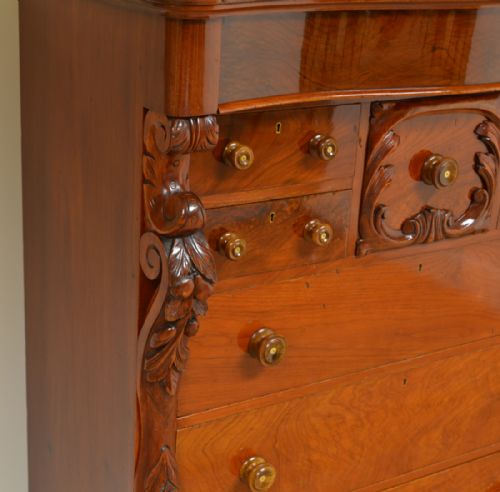 fig 2. Large Victorian Mahogany Tall Scottish Antique Chest of Drawers