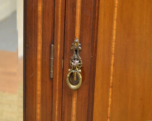 fig 2. Inlaid Edwardian Mahogany Antique Triple Wardrobe