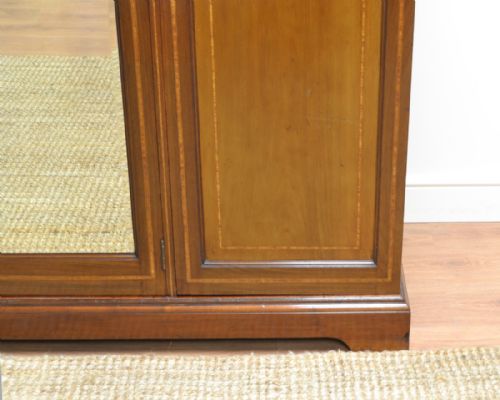 fig 3. Inlaid Edwardian Mahogany Antique Triple Wardrobe
