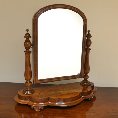 Beautiful Figured Mahogany Antique Dressing Table Mirror