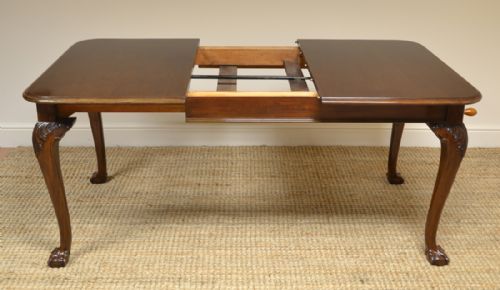 fig 2. Edwardian Walnut Wind Out Extending Antique Dining Table