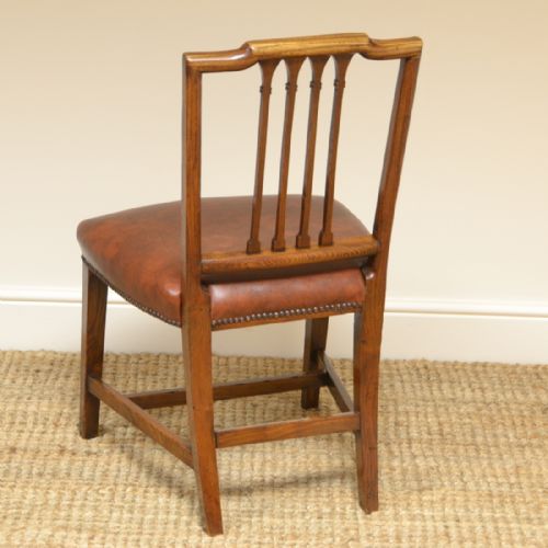 fig 1. Set of Six Georgian Elm Country House Antique Dining Chairs