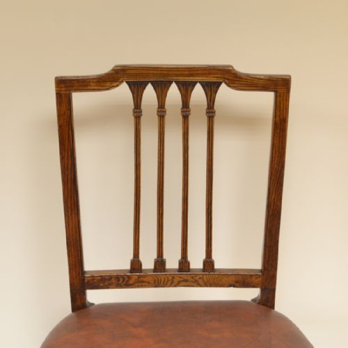 fig 3. Set of Six Georgian Elm Country House Antique Dining Chairs