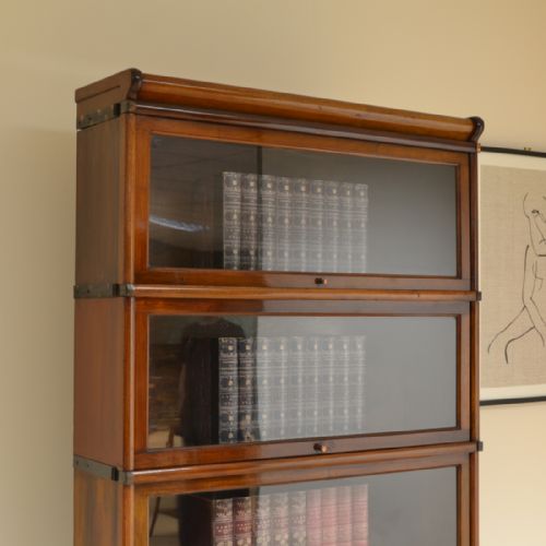 fig 1. Tall Globe Wernicke Walnut Antique Barristers Bookcase