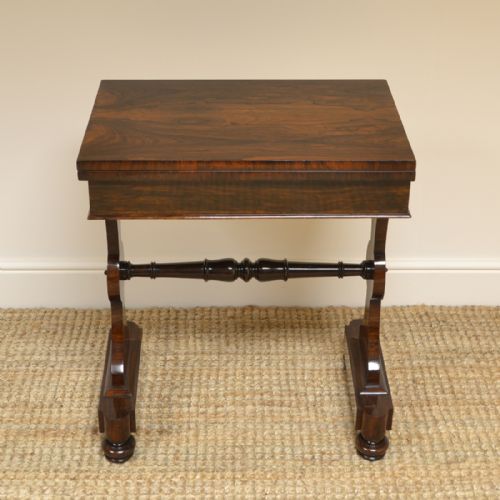 Spectacular Figured Rosewood Regency Antique Games Table